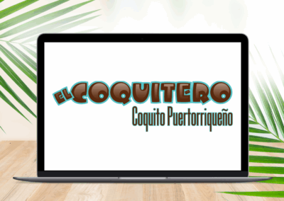 El Coquitero Logo on Laptop