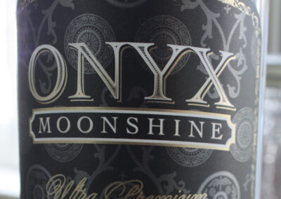 ONYX Moonshine Liquor Label – Front Logo Detail