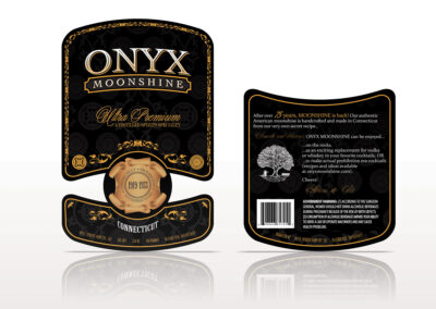 ONYX Moonshine Labels Detail - Front & Back