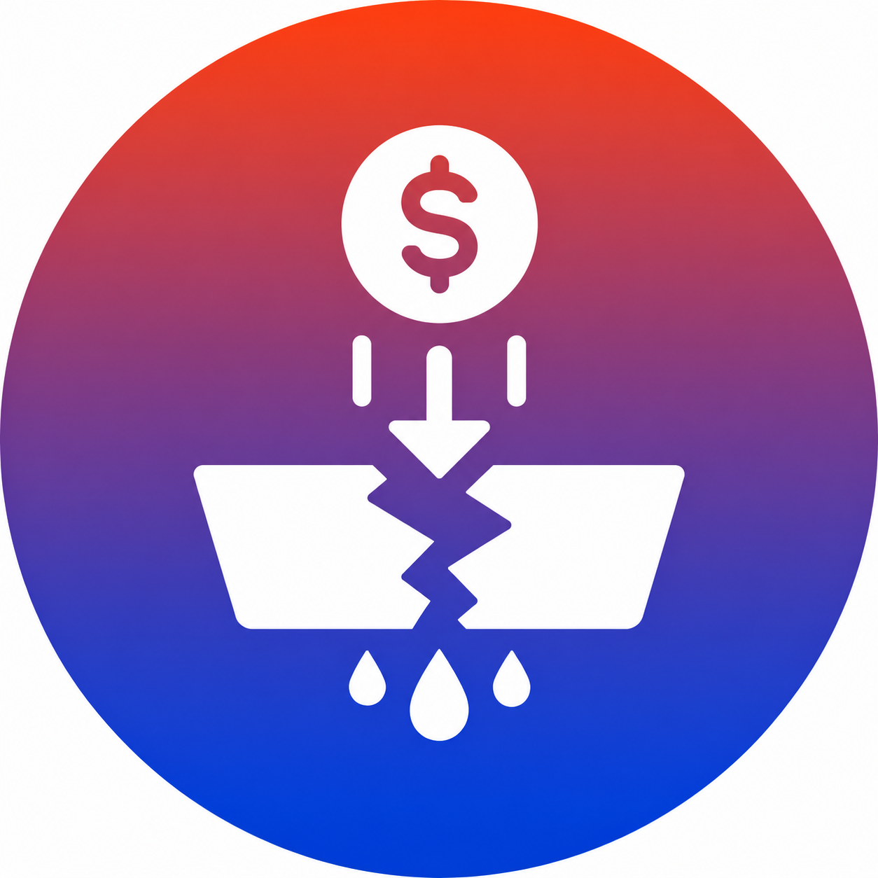 Dollar Flow / Broken Bucket Icon